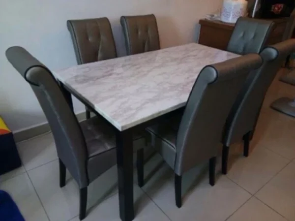 75f6c402939aaa6d2edd2f61aef3be85.webp Random Laminate Marble Dining Table Chair