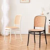 Random Nordic Rattan Chair Plastic Backrest Cafe Stackable PP Restaurant Dining