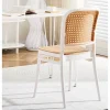 Random Nordic Rattan Chair Plastic Backrest Cafe Stackable PP Restaurant Dining