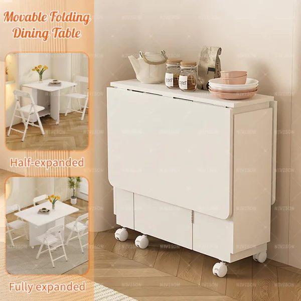 my-11134207-820l6-me8g4yvw89vp7c.webp Table Foldable Dining Portable White Small Room Kitchen Use Easy Carry Minimalist