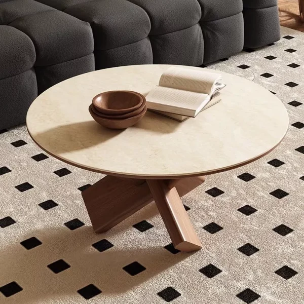 sg-11134201-820mv-mnzdk28mw6pwee.webp Retro travertine coffee table small living rooms sofa side round design