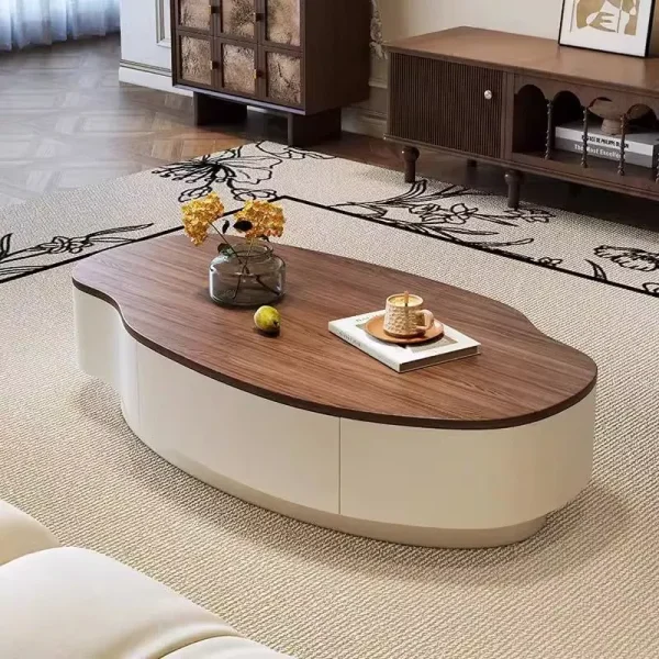 sg-11134201-820my-mnzfyymen6rne6.webp French vintage walnut mango coffee table living room minimalist light retro solid wood