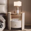 sg-11134201-820o0-mns9xsk8eb5sb6.webp Round Bedside Table Solid Wood Italian Minimalist Light Bedroom Storage No tallation L48cm W50cm H50cm
