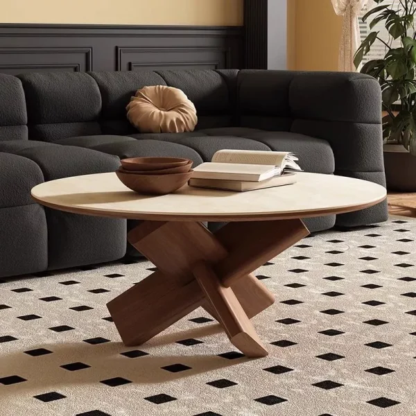 sg-11134201-820on-mnzdk28fbojp3a.webp Retro travertine coffee table small living rooms sofa side round design