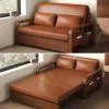 sg-11134201-821cz-mguwll17k9ho92.webp Random Retractable Folding Sofa Bed Oil Wax Leather One Piece Dual Use Double Home Furniture