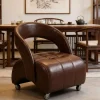 sg-11134201-825zy-mluf7ufb6upt9b.webp Vintage LeatSpace Saving Accent Chair for Living Room Office Retro Leather Sofa with Wheels L44cm W40cm H48cm